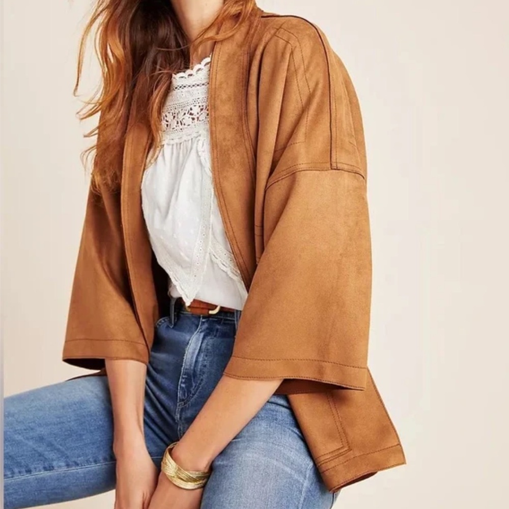 Anthropologie Suede Kimono - XS
